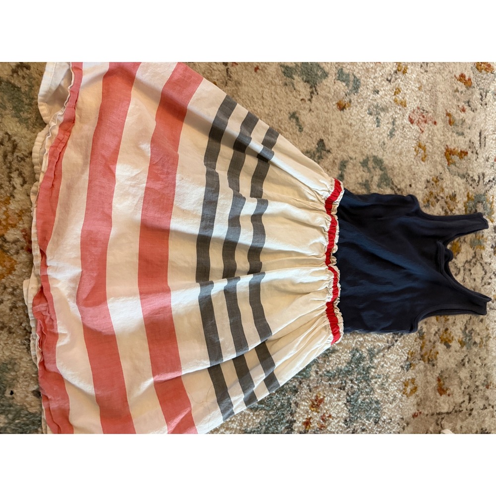 GapKids Girls Navy Striped Skirt Red White Blue Dress Size L 10 4th of july